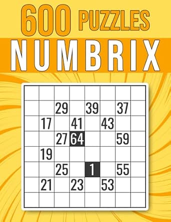 600 Numbrix Puzzles: Easy Numbricks Puzzles | 4 Directions | 8x8 Grid ...