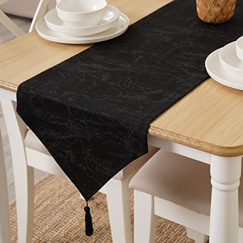 Toshe Table Runner 14X72 Inch Decorative Kitchen Runner Wedding Indoor And Outdoor Table Runner Modern Table Runner (Black, 14 X 72) #TOP2
