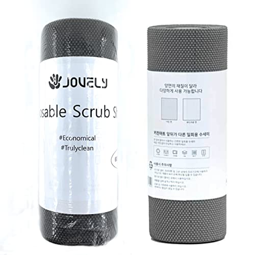 Jovely 60 Disposable Dishwashing Scrub Sheets, Paper Towel Format, Non-Scratch, Cleaning Supplies, Dishwashing, Sponges Kitchen, Scouring Pads, Kitchen Cloths (2 Rolls, Total 120 Sheets) #TOP10