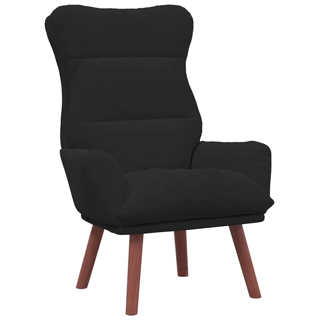 Fauteuil noir en velours vidaXL pour soulager le mal de dos