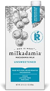 milkadamia Macadamia Milk, Unsweetened - 32 Fl Oz (Pack of 6)