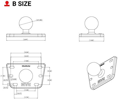 ram mounts ram b 345u centered reservoir cover ball base with b size 1 ball for motorcycles