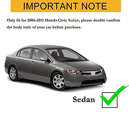 Yhtauto Set Of 4 Mud Flaps Splash Guards Accessories Replacement For Honda Civic 2006-2011 Sedan, Not Fit Side Skirts And Any Body Modifications, Front And Rear Lh Rh, Black #TOP1