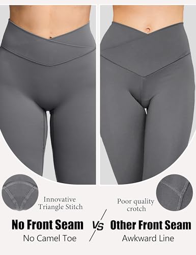 Olmlmt Flare Leggings for Women Butt Lifting - Crossover High Waisted Buttery Soft Gym Workout Yoga Pants