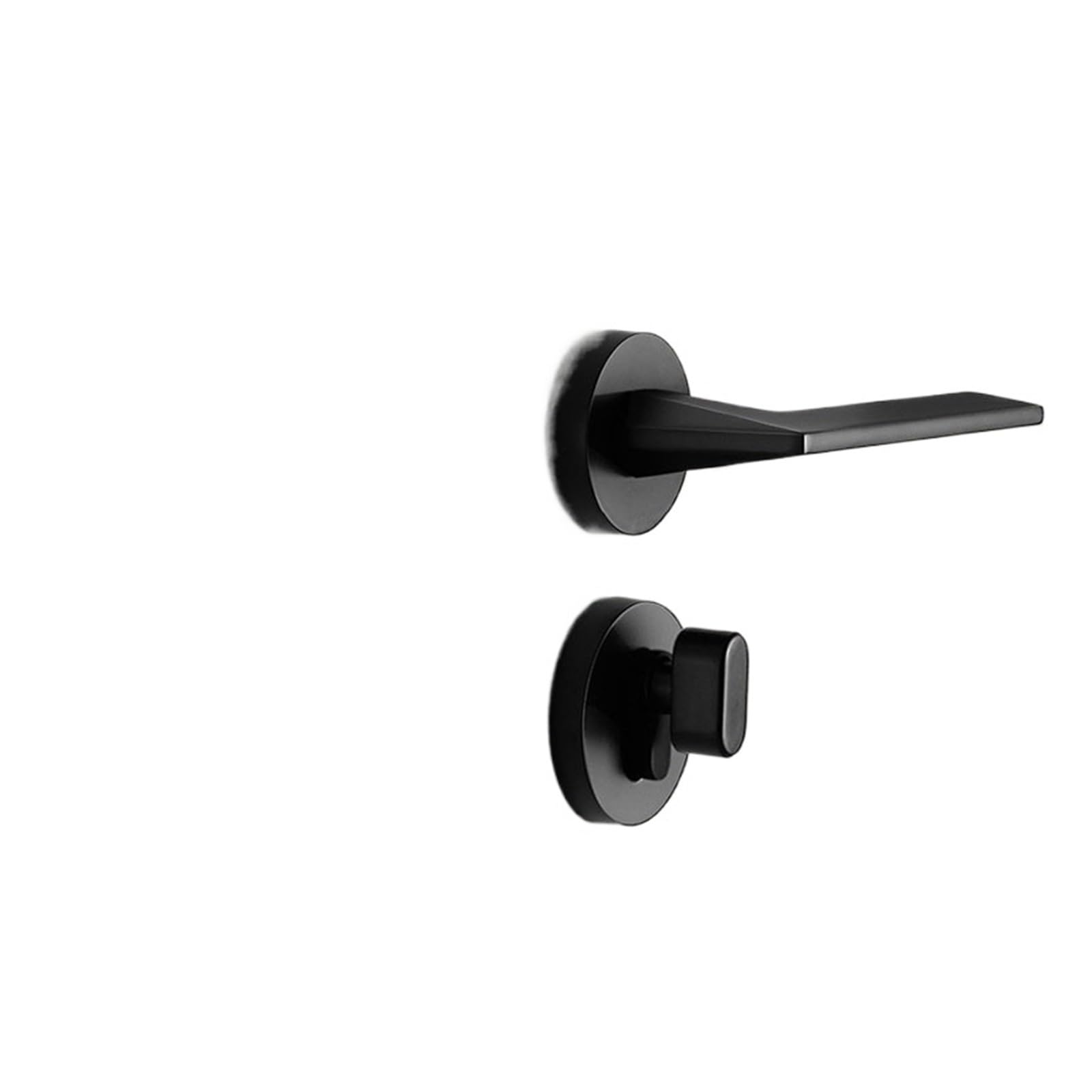 NYRXRYTCA Gray Solid Wood Household zinc Alloy Modern Simple Magnetic Silent Split Lock Bedroom Door Handle Lock(Black 5845 magnetic silent)