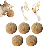 Generisch Flockige Bälle Für Katzen | 5 Stück Anti Langeweile Katzenspielzeug,Flauschige Spielbällchen - für Zuhause Haustierzimmer Outdoor Training und Bewegung