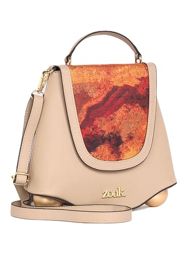 Image of ZOUK Women's Svara Sling Bag | Vegan Leather Bag | Crossbody + Top Handle with Adjustable Strap | Evening & Festive