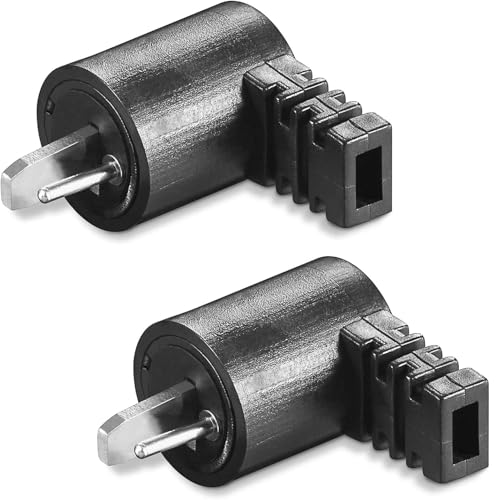 Conector Altavoz Audio Recto, Conector de Audio de 2 Pines DIN HiFi, Conexión Enchufe DIN Macho, Conector de altavoz con conexión roscada, Apto para cables máximo 2,5 mm², Acodado, 2 unidades