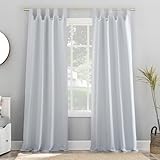 Sun Zero Easton Energy Saving Blackout Tab Top Curtain Panel, 40' x 84', Dove White