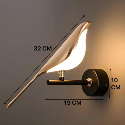 Image of Groeien 12W | 3 Color Modern LED Golden Bird Wall Sconce Gold Wall Light for Bedroom Living Room Corridor Lighting Fixtures Wall Mount(Warm+Natural+Coolwhite)(Golden Bird, 1, Count)