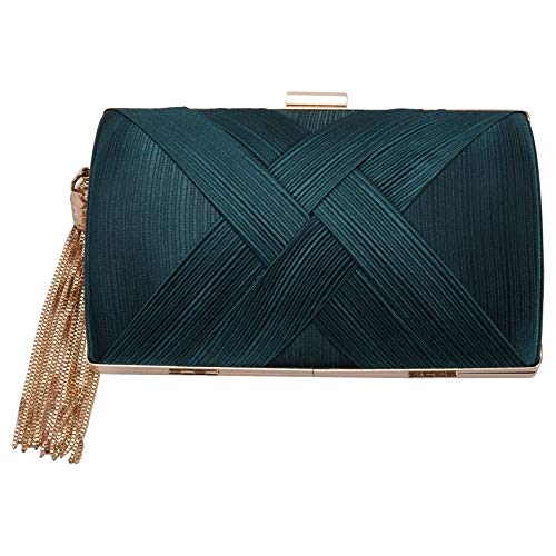 Katigan Pochette a glands a la mode pour des dames Sacs a bandouliere Sac de soiree de mariage de fete pour bourse de telephone Vert Cover
