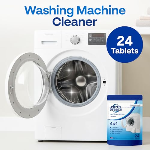 Earth Breeze Washing Machine Cleaner Tablets - 1 Year Supply - Deep Cleans, Removes Odors, Residue & Buildup - Front Load, Top Load & HE Washers - Fragrance-Free - No Harsh Chemicals - Made in USA - Thumbnail 4