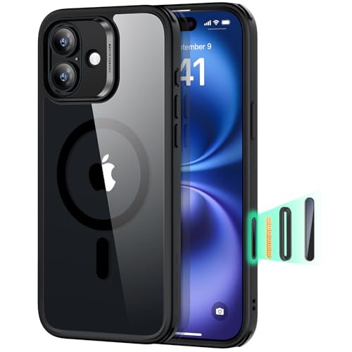 Image of ESR for iPhone 16 Plus Case, Camera Control Cover, Compatible with MagSafe, Shockproof Military-Grade Protection, Magnetic Phone Case for iPhone 16 Plus, Classic Hybrid Case, Clear Black
