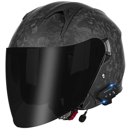 Casque moto Bluetooth jet 3/4 double visière pour scooter moped