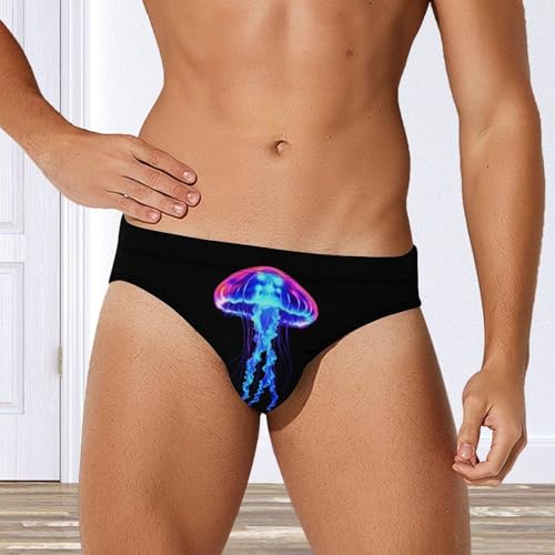 Jellyfish Blue Mens Swim Briefs Quick Dry Triangle Trunks Swimsuit Swimming Bikini Swimwear4