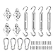 Markise Befestigung Set Sun Shade Segel Fixing Kit Heavy Duty Edelstahl Hardware für quadratische Rechteckgarten 44pcs, Gartensegel Fixing Kit