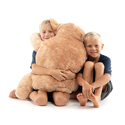 Extra Large Stuffed Dog Hugging Toy-Giant Sleeping Plush Body Pillow For Kids, Adults-Ideal For Bedroom Bed, Valentine’s Day Gift- 35 By 15 Inches Big, Brown, Fluffy And Soft-For Boys, Girls #TOP6