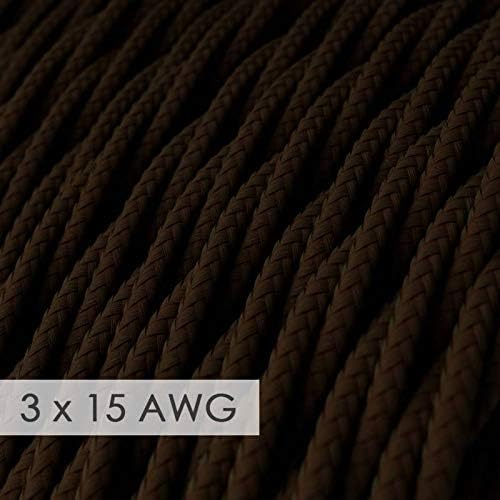 Extension Cord - Twisted Brown Rayon TM13-15/3 AWG - 50ft