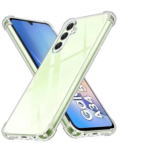 Totill Coque pour Samsung Galaxy A34, Transparente Silicone TPU Bumper Housse Phone Case Cover, Anti-Jaunissement & Anti-Rayures, Dos Rigide Transparent - HD Clair Étui...