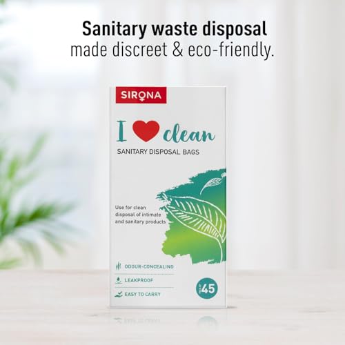 Image of Sirona Sanitary Disposal Bags - 45 | Leakproof, Odor-Concealing Disposal for Tampons, Pads, Liners & More | Hygienic & Travel-Friendly (45 Pack)