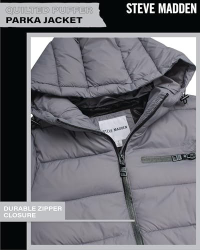 Steven Madden Women Winter Jacket - Packable Quilted Puffer Parka Coat - Hooded Outerwear Windbreaker Jacket for Women, S-XL4