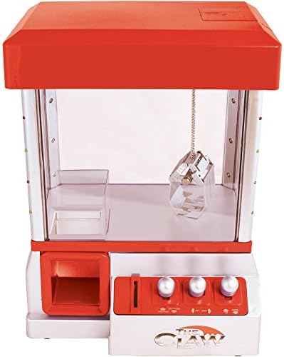 "The Claw" Plush Toy & Candy Grabber Machine - Insert Coins for Real Arcade Play & Sounds - Red