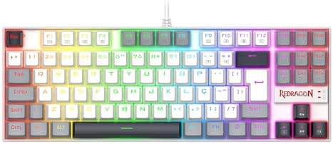 Teclado Mecânico Gamer Redragon Kumara RGB Branco, Preto e Cinza ...