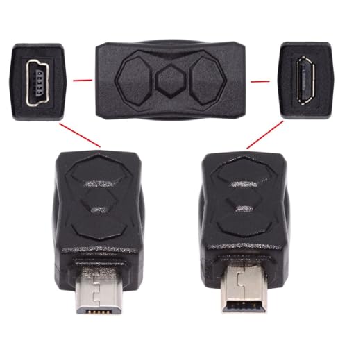 chenyang Conector USB 2.0 micro USB a mini USB de 5 pines, adaptador convertidor de carga de datos, 3 piezas/juego