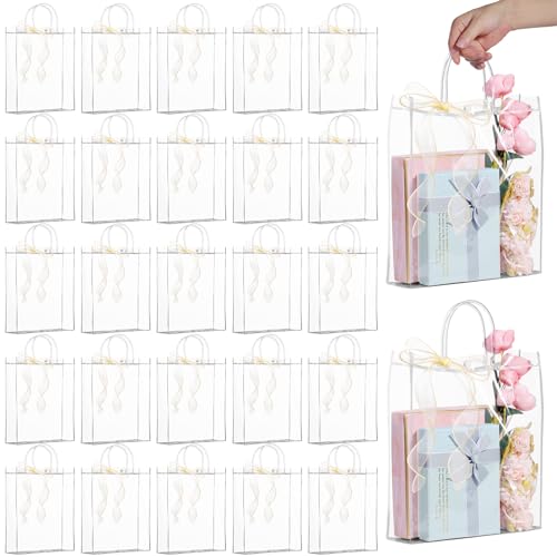 Sacs cadeaux en plastique transparent avec rubans pour offrir vos dragées