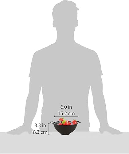 Miniatura 3 de Meadow Lane Colador pequeño de 6 pulgadas, sin BPA, apto para lavavajillas, doble asa, colador compacto de alimentos para bayas, verduras y pasta,