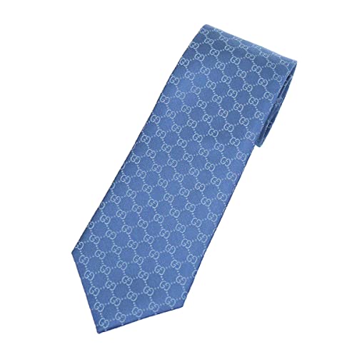 [グッチ] アパレル(ネクタイ) 456520 4B002 ブルー FEDRA GGパターン ロゴ シルク ネクタイ メンズ [ブランド] [並行輸入品]