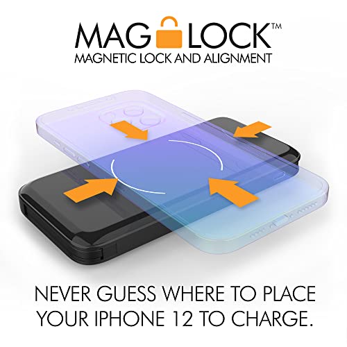 Mycharge Powerpad Cable Magnetic Power Bank Wireless Portable Charger Compatible With Magsafe For Iphone 12 - Maglock Battery Pack Fast Charging Cords Lightning & Usb C (10000 Mah Internal Battery) #TOP3