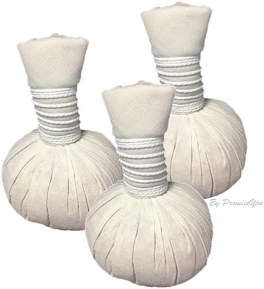 Pelotas de masaje de compresión natural tailandesa (3 de 3.53 oz. bolas de hierbas)