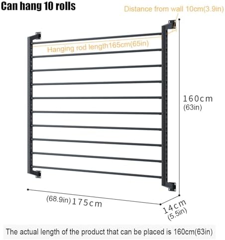 Multi-Use Metal Car Vinyl Holder - Adjustable Wall Mount Storage Rack for Car Window Film, Wallpaper, Wrap Rolls & Fabric Spools - Versatile Craft Stand Organizer