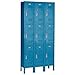 3 Tier Locker, 12 X 15 X 24, 9 Door, Ready To Assemble, Blue