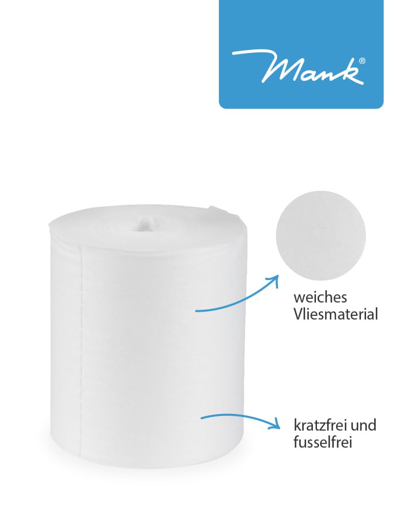 Reinigungstuch M-Wipes Reinigungstücher auf Rolle Spunlace Vlies 50 gsm Weiß 17 x 25 cm ca. 200 Abrisse Einweg Putztücher fusselfrei saugstark reißfest (8 Rollen)