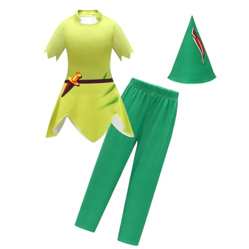 Garperkids Kids Classic Green Suit with Hat Long Sleeve 3D Graphic Shirt and Pants Outfit Set for Boys