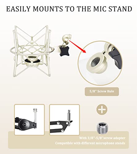 Image of U87 Ai Shock Mount - Microphone Mount Compatible for Neumann U87 Ai,U67 Set,U89 i and TLM 67 Condenser Mic by SUUNTOK,Silver