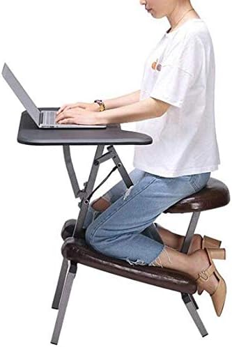 Oanzryybz Tables Ergonomic Kneeling Chair Leather, Adjustable Desk Stool For Home, Office, Folding Chair Set (Color : Brown)