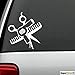 Produktbild SUPERSTICKI Friseur Schere Kamm Fön Autoaufkleber ca 15 cm Tuning Motorsport Aufkleber Decal Hochleistungsfolie