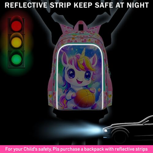 Image of 3Pcs Unicorn Backpack, 16 inch Girls School Bookbag Set with Lunch Box,Kids Backpacks for Elementary Preschool Kindergarten (Pink)
