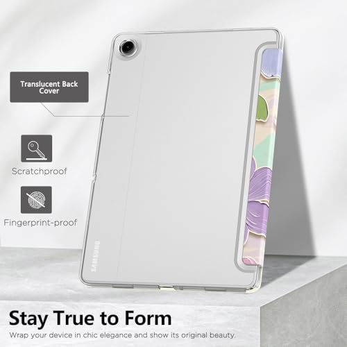 Image of MoKo for Samsung Galaxy Tab A11 Plus / A11+ Case 11 Inch 2026, Galaxy Tab A9 Plus / A9+ Case 11 Inch 2024, Slim Stand Hard PC Translucent Back Shell Smart Cover, Auto Wake /Sleep,Oil Painting Flower