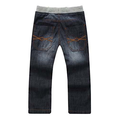 Richie House Girl's Rugged Jeans with Adjustable Waistband RH120120-1/2 Blue2