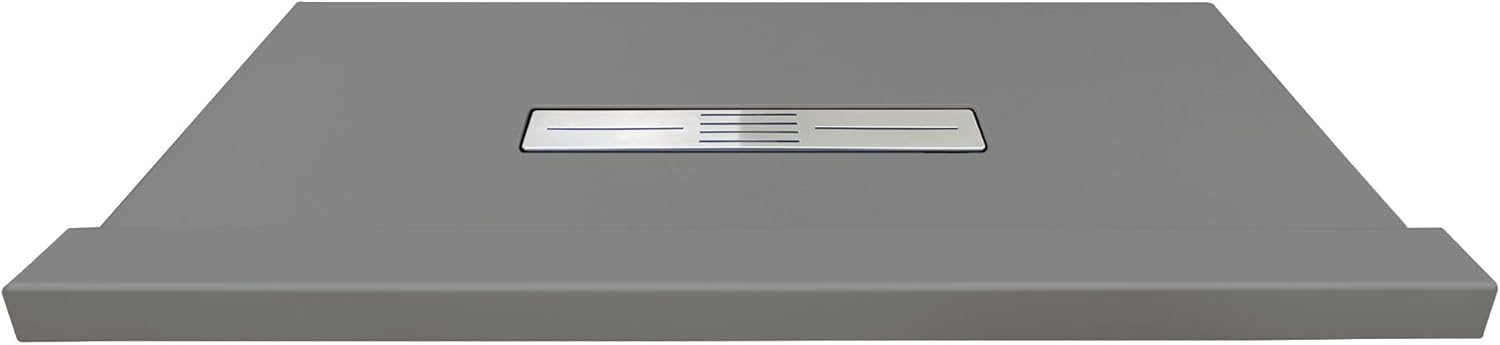 Transolid FZST7248C-40 Trimslate 72-in x 48-in Shower Base with Adjustable Single Threshold and Center Drain, Dark Grey