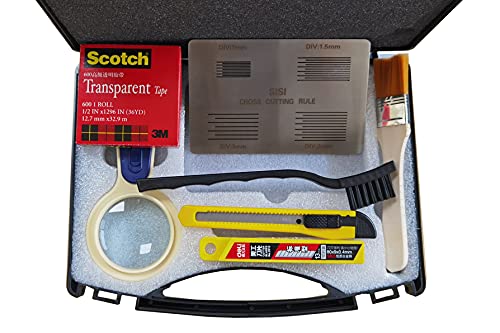 Kreuzschneider Lineal Kreuzschnitt-Guide Klebeprüfer Kreuzschnitt Schraffenschneider Hot Cross Luatch Adhäsion Tester Anleitung Kreuzschnittprüfer Kleber Klinge Tester, 001, 4-in-1,pair Cover