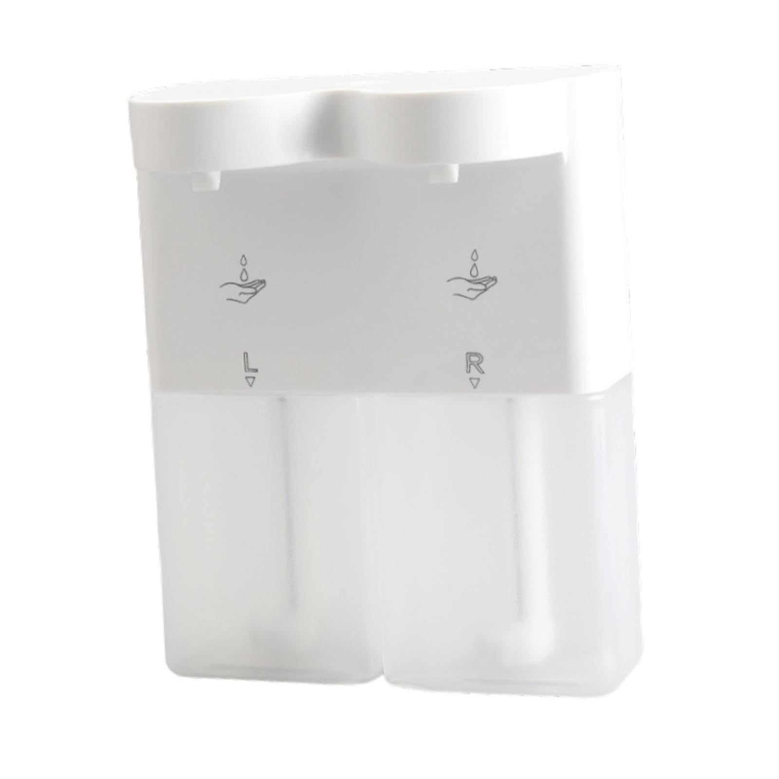 Milageto Dispensador de jabón automático Doble para Montar en la Pared, Resistente, Ahorra Espacio, eléctrico, para el baño del hogar, Líquido