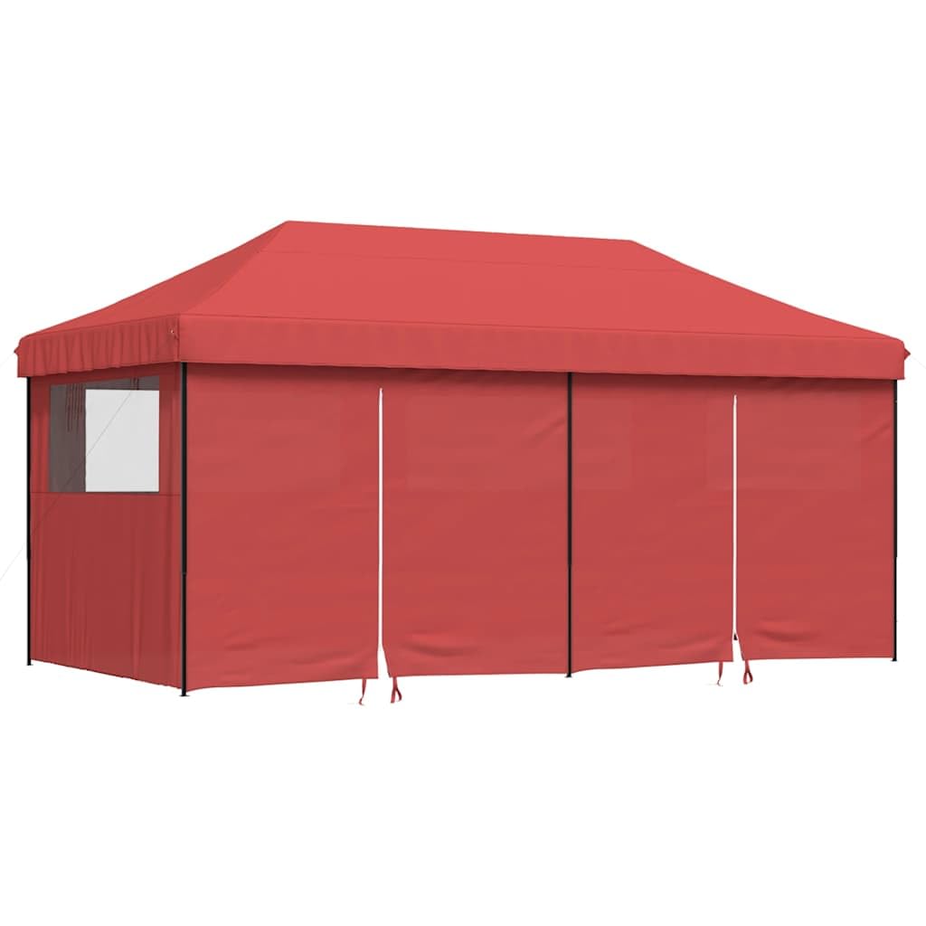 Tienda de recepción plegable plegable con 4 paredes laterales | Techo de tela Oxford con revestimiento de PVC, marco de acero, ventanas transparentes, 2 entradas con cremallera, pop-up