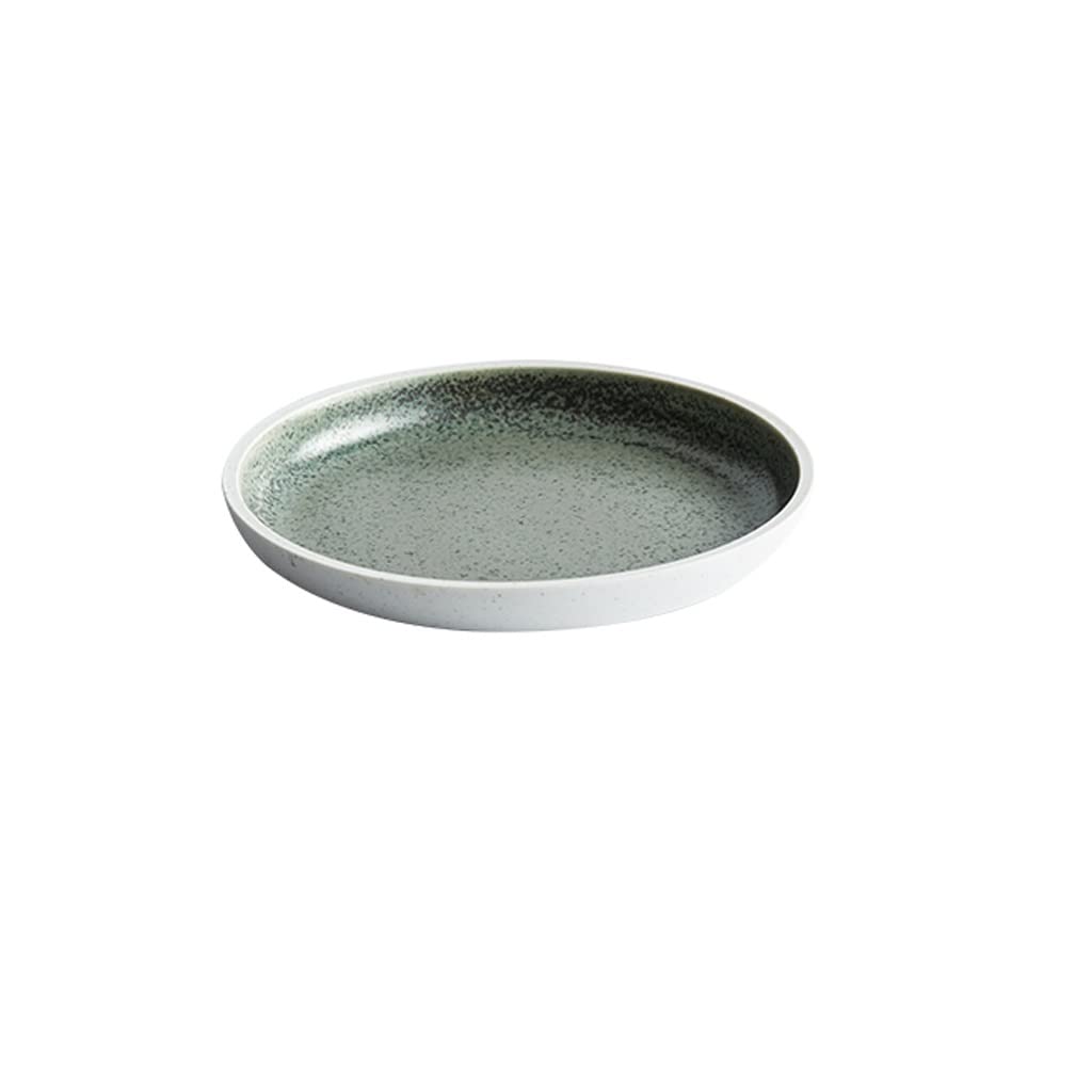 LUNIZ Platos de Comida platear Redondo de cerámica Occidental platear Hondo platear platear frío Hotel Restaurante Restaurante vajilla Platos de Postre(23cm)