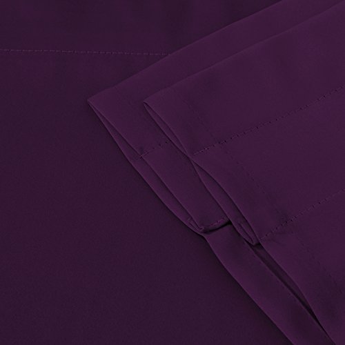 Turquoize Blackout Curtain Valances Solid Rod Pocket Scalloped Valances Short Curtain Panels For Kitchen Window/Bedroom/Barthroom, 52" X 18" Inches, 2 Panels, Plum Purple #TOP5