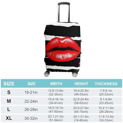 Red Lips Kiss Luggage Cover, Washable Elastic Suitcase Cover Protector Fit 18-32 Inch Luggage2